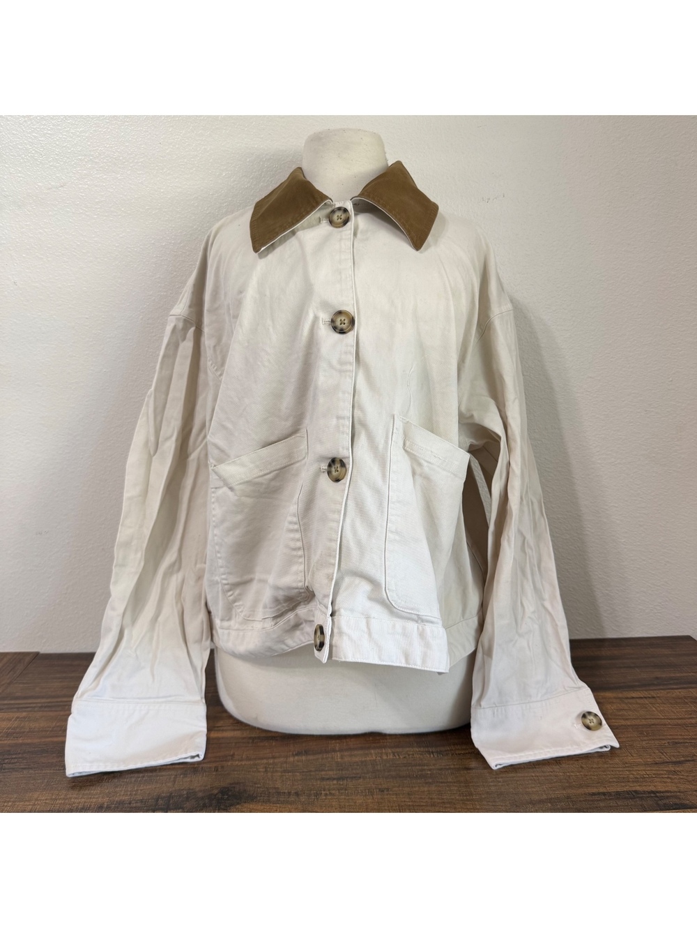 Future Collective Women's Cream and Brown Jacket Size XXL